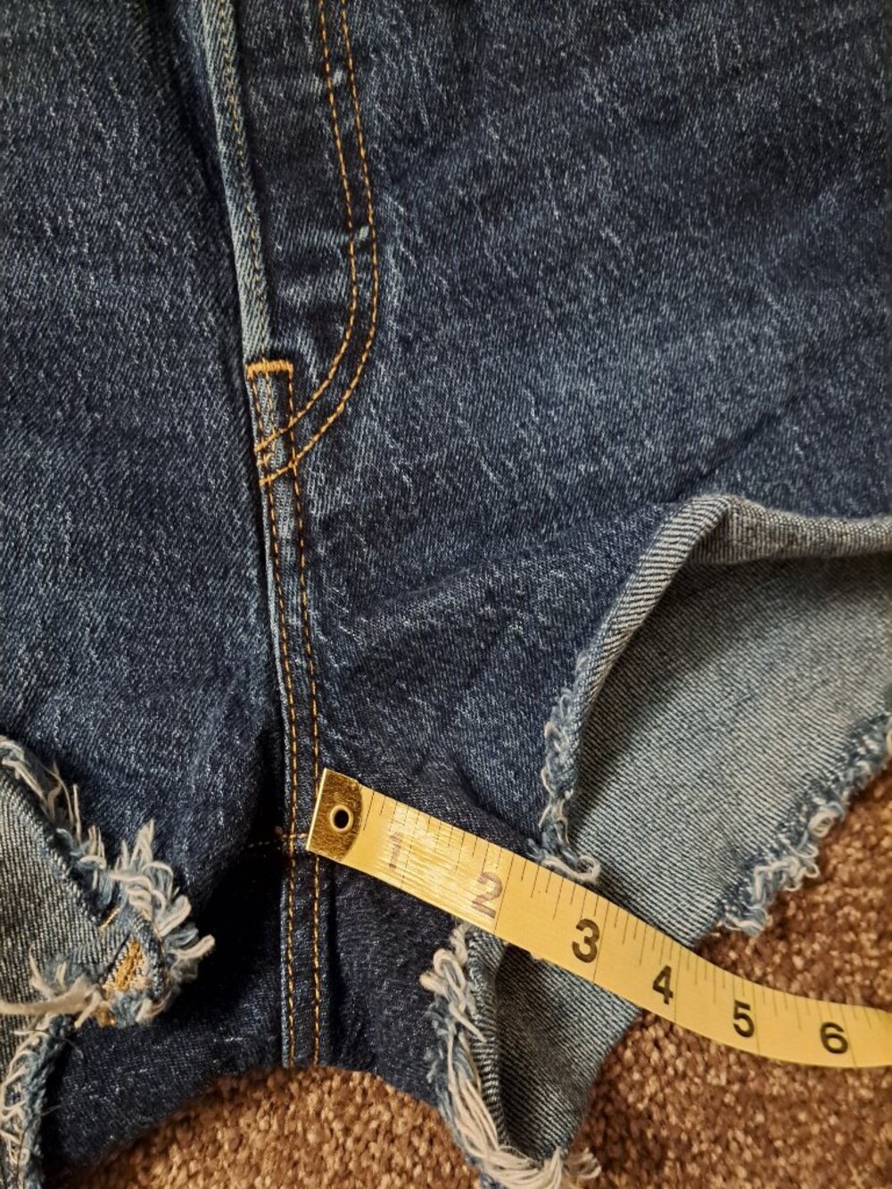 Levi's 501 Cutoff Raw Hem High Waist Denim Jean Shorts With Button Fly - Picture 5 of 10